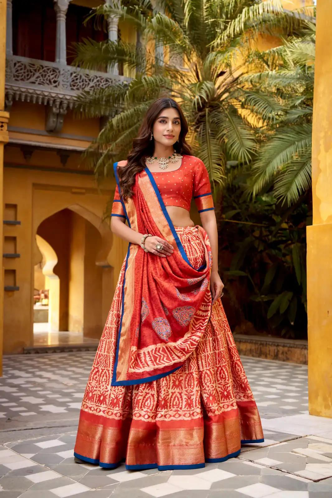Rust Dola Silk Zari Weaving Work Lehenga Choli | Lehenga, Bollywood Lehenga, Creative Lehenga, Designer Lehenga, Embroidered Lehenga, Party Wear Lehenga