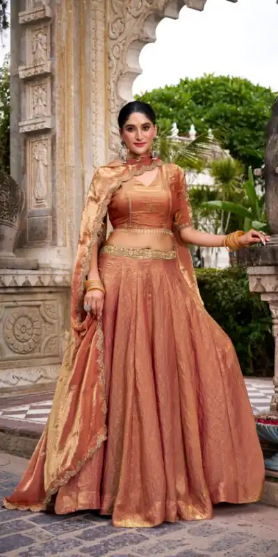 Rust Fendi Sequins Work Lehenga Choli | Lehenga, Bollywood Lehenga, Creative Lehenga, Designer Lehenga, Embroidered Lehenga, Party Wear Lehenga