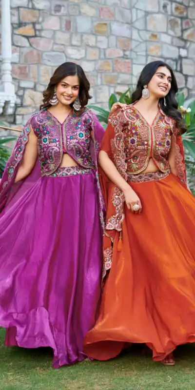 Rust Fendy Silk Embroidery Work Lehenga Choli | Lehenga, Bollywood Lehenga, Creative Lehenga, Designer Lehenga, Embroidered Lehenga, Party Wear Lehenga
