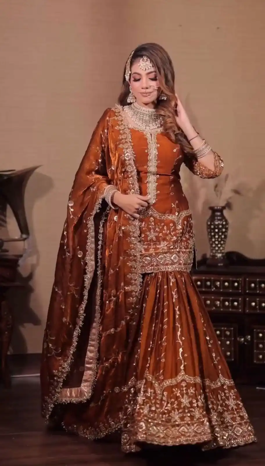 Rust Fendy Silk Embroidery Work Salwar Suit | Jump Suits, Salwar suit, Casual Suits, Creative suits, Designer Suits, Palazzo Suits, Party Wear Suits, Patiala Suits, Straight Suits