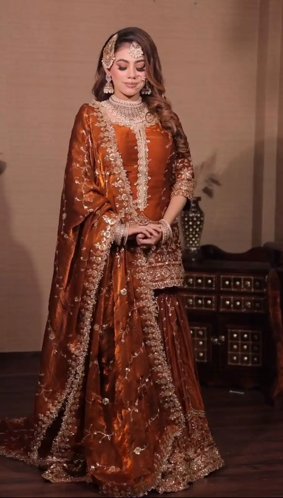 Rust Fendy Silk Embroidery Work Salwar Suit | Jump Suits, Salwar suit, Casual Suits, Creative suits, Designer Suits, Palazzo Suits, Party Wear Suits, Patiala Suits, Straight Suits