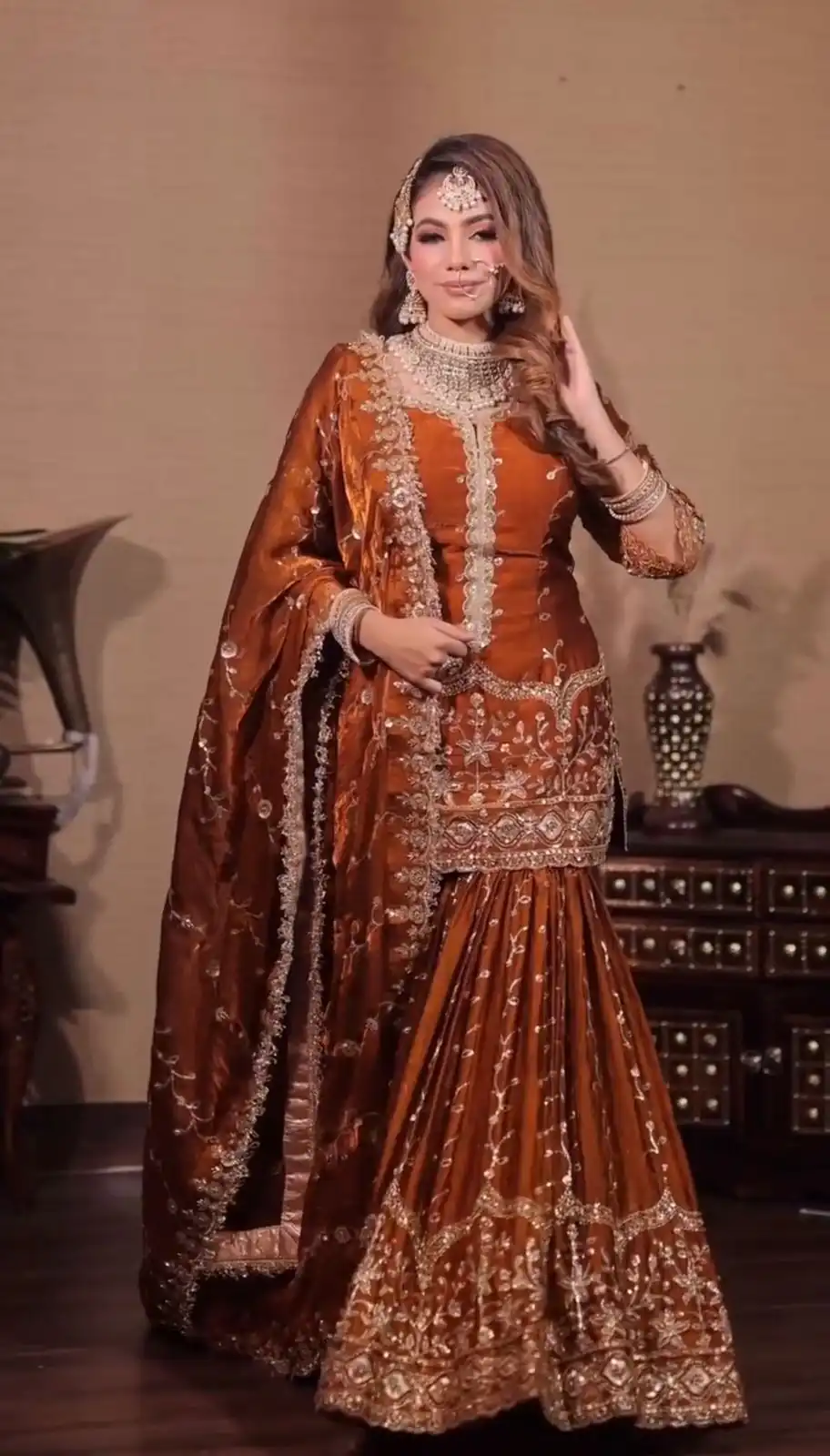 Rust Fendy Silk Embroidery Work Salwar Suit | Jump Suits, Salwar suit, Casual Suits, Creative suits, Designer Suits, Palazzo Suits, Party Wear Suits, Patiala Suits, Straight Suits