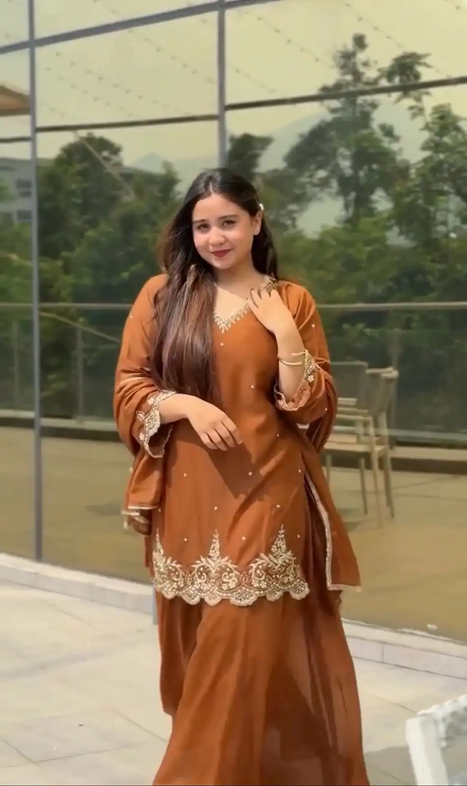 Rust Fox Georgette Lace Embroidery Work Salwar Suit | Jump Suits, Salwar suit, Casual Suits, Creative suits, Designer Suits, Palazzo Suits, Party Wear Suits, Patiala Suits, Straight Suits