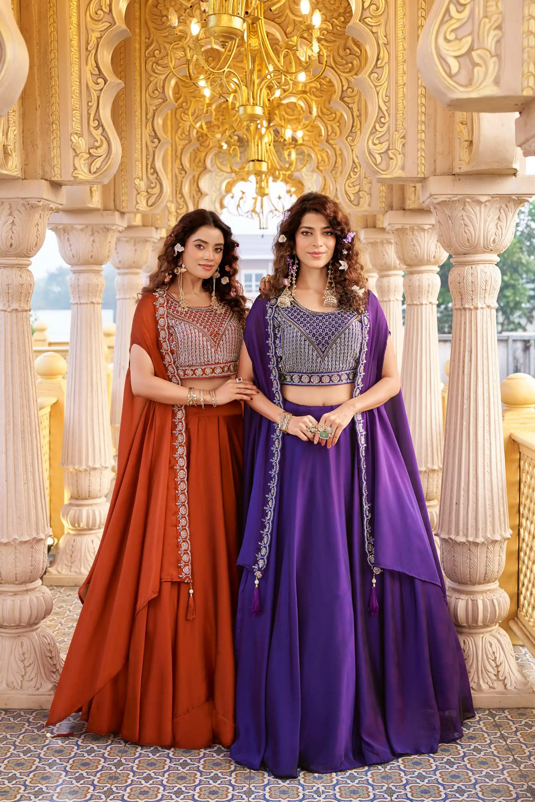 Rust Rangoli Silk Embroidery Work Lehenga Choli | Lehenga, Bollywood Lehenga, Creative Lehenga, Designer Lehenga, Embroidered Lehenga, Party Wear Lehenga
