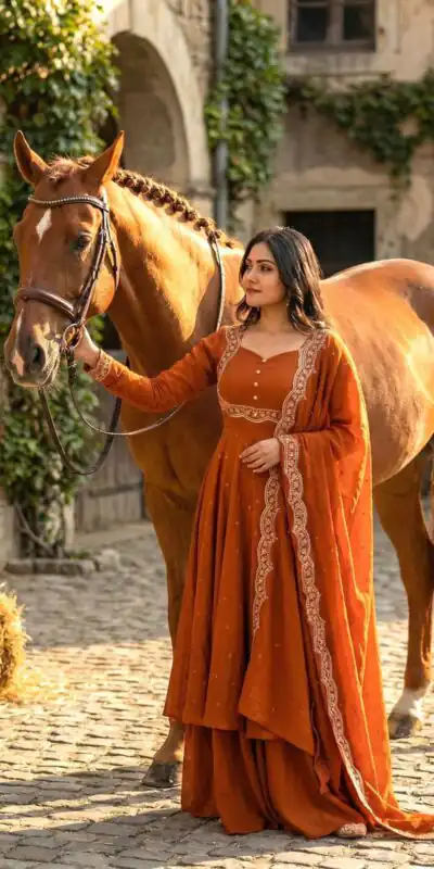 Rust Vichitra Silk Zari Embroidery Work Salwar Suit | Jump Suits, Salwar suit, Casual Suits, Creative suits, Designer Suits, Palazzo Suits, Party Wear Suits, Patiala Suits, Straight Suits