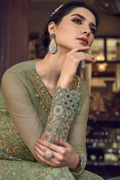 Sea Green Banglory Silk Embroidery Stone Work Salwar Suit | Jump Suits, Salwar suit, Casual Suits, Creative suits, Designer Suits, Palazzo Suits, Party Wear Suits, Patiala Suits, Straight Suits