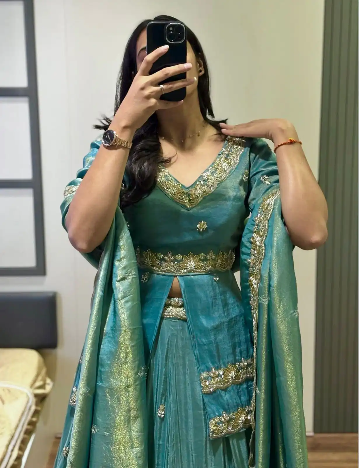 Sea Green Chinon Silk Thread Work Lehenga Choli | Lehenga, Bollywood Lehenga, Creative Lehenga, Designer Lehenga, Embroidered Lehenga, Party Wear Lehenga