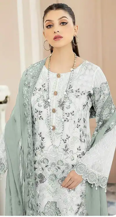 Sea Green Georgette With Embroidery Work Salwar Suit | Jump Suits, Salwar suit, Casual Suits, Creative suits, Designer Suits, Palazzo Suits, Party Wear Suits, Patiala Suits, Straight Suits