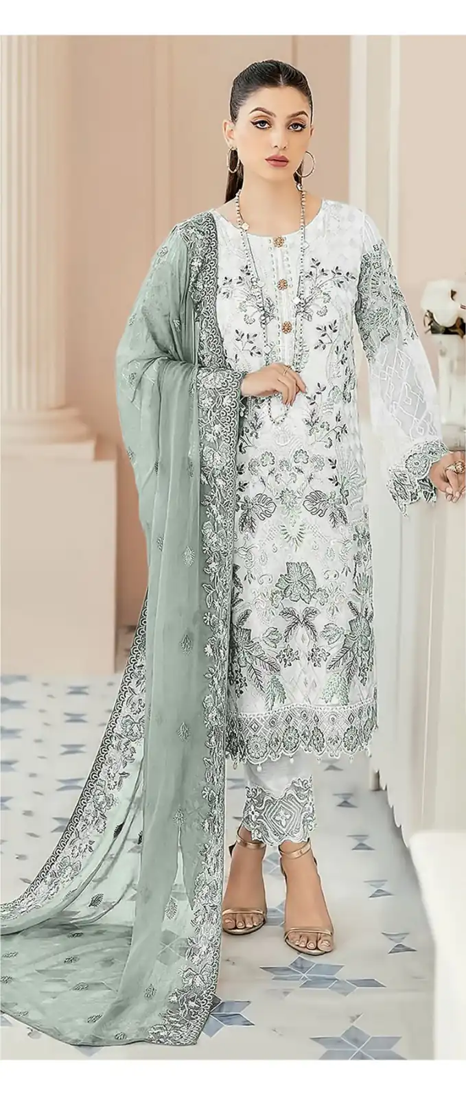 Sea Green Georgette With Embroidery Work Salwar Suit | Jump Suits, Salwar suit, Casual Suits, Creative suits, Designer Suits, Palazzo Suits, Party Wear Suits, Patiala Suits, Straight Suits