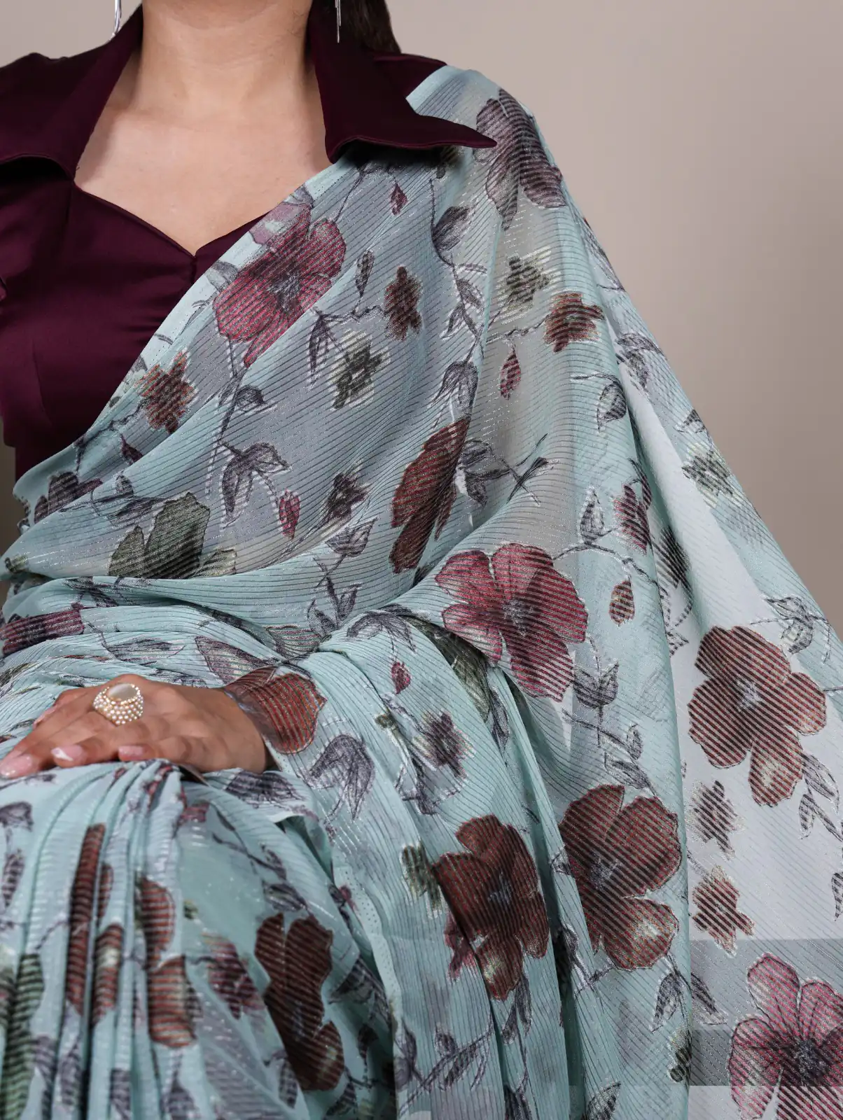 Sea Green Lurex Brasso Floral Saree | Sarees, Bollywood Sarees, Creative Sarees, Designer Sarees, Embroidered Sarees, Ethnic Saree, Modern Digital sarees, Party Wear Sarees