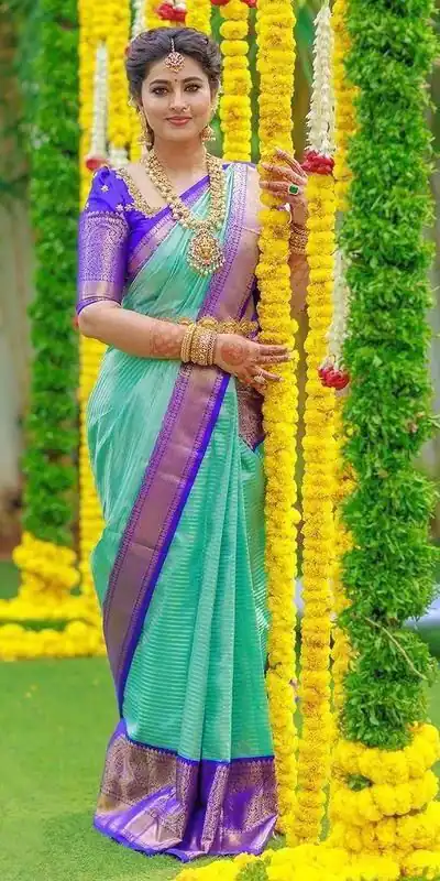 Sea Green Soft Lichi Silk With Lace Work Saree | Sarees, Bollywood Sarees, Creative Sarees, Designer Sarees, Embroidered Sarees, Ethnic Saree, Modern Digital sarees, Party Wear Sarees