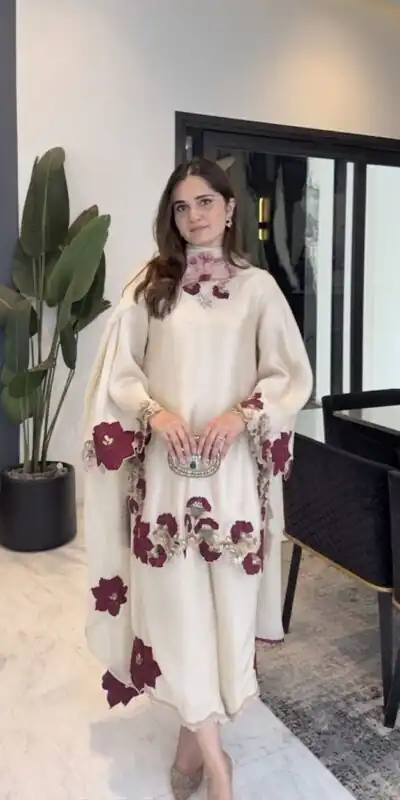 ZSR 3171 Cream Color Roman Silk Salwar Suit with Embroidery Work. Available at ₹2449 only. Delivery 4-6 Working Days. Shop now. | Jump Suits, Salwar suit, Casual Suits, Creative suits, Designer Suits, Palazzo Suits, Party Wear Suits, Patiala Suits, Straight Suits