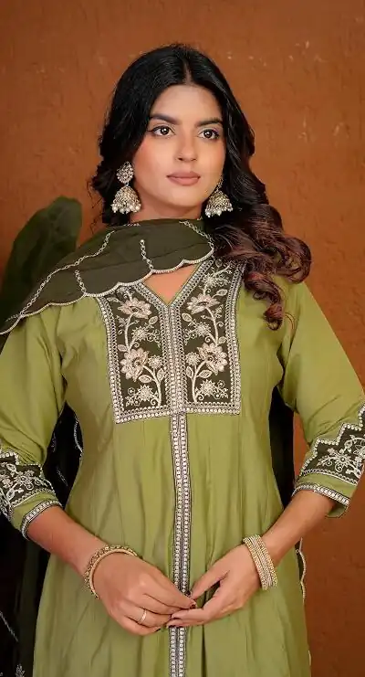 DIVA 152 Pista Color Roman Silk Salwar Suit with Embroidery Work. Available at ₹2399 only. Delivery 4-6 Working Days. Shop now. | Jump Suits, Salwar suit, Casual Suits, Creative suits, Designer Suits, Palazzo Suits, Party Wear Suits, Patiala Suits, Straight Suits