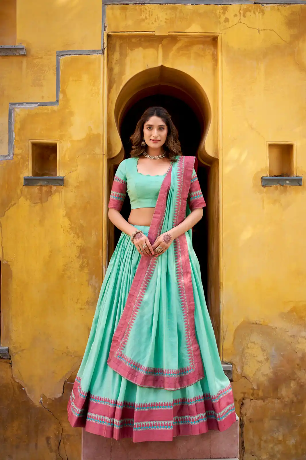 Sky Blue Chanderi Embroidery Work Lehenga Choli | Lehenga, Bollywood Lehenga, Creative Lehenga, Designer Lehenga, Embroidered Lehenga, Party Wear Lehenga