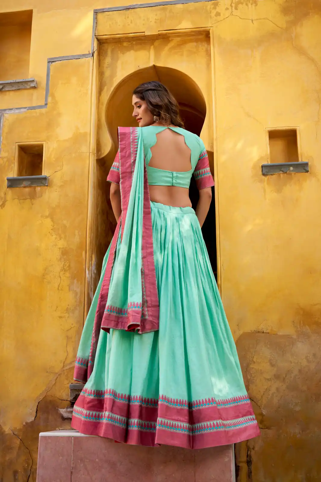 Sky Blue Chanderi Embroidery Work Lehenga Choli | Lehenga, Bollywood Lehenga, Creative Lehenga, Designer Lehenga, Embroidered Lehenga, Party Wear Lehenga