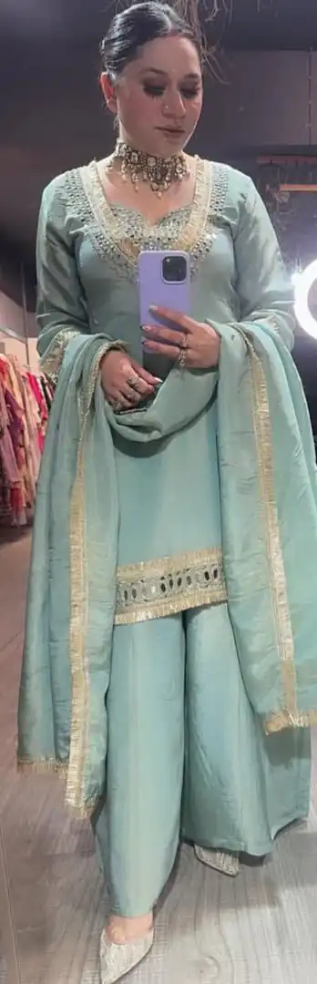 Sky Blue Cosmos Embroidery Mirror Work Salwar Suit | Jump Suits, Salwar suit, Casual Suits, Creative suits, Designer Suits, Palazzo Suits, Party Wear Suits, Patiala Suits, Straight Suits