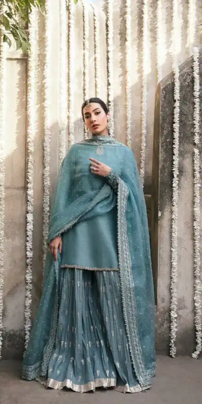 Sky Blue Faux Georgette Sequence Work Salwar Suit | Jump Suits, Salwar suit, Casual Suits, Creative suits, Designer Suits, Palazzo Suits, Party Wear Suits, Patiala Suits, Straight Suits