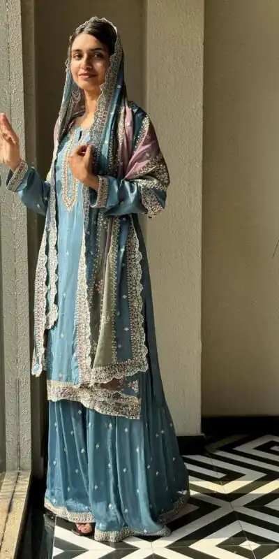 Sky Blue Georgette Sequins Work Embroidery Slawar Suit | Salwar suit, Casual Suits, Creative suits, Designer Suits, Palazzo Suits, Party Wear Suits, Patiala Suits, Straight Suits
