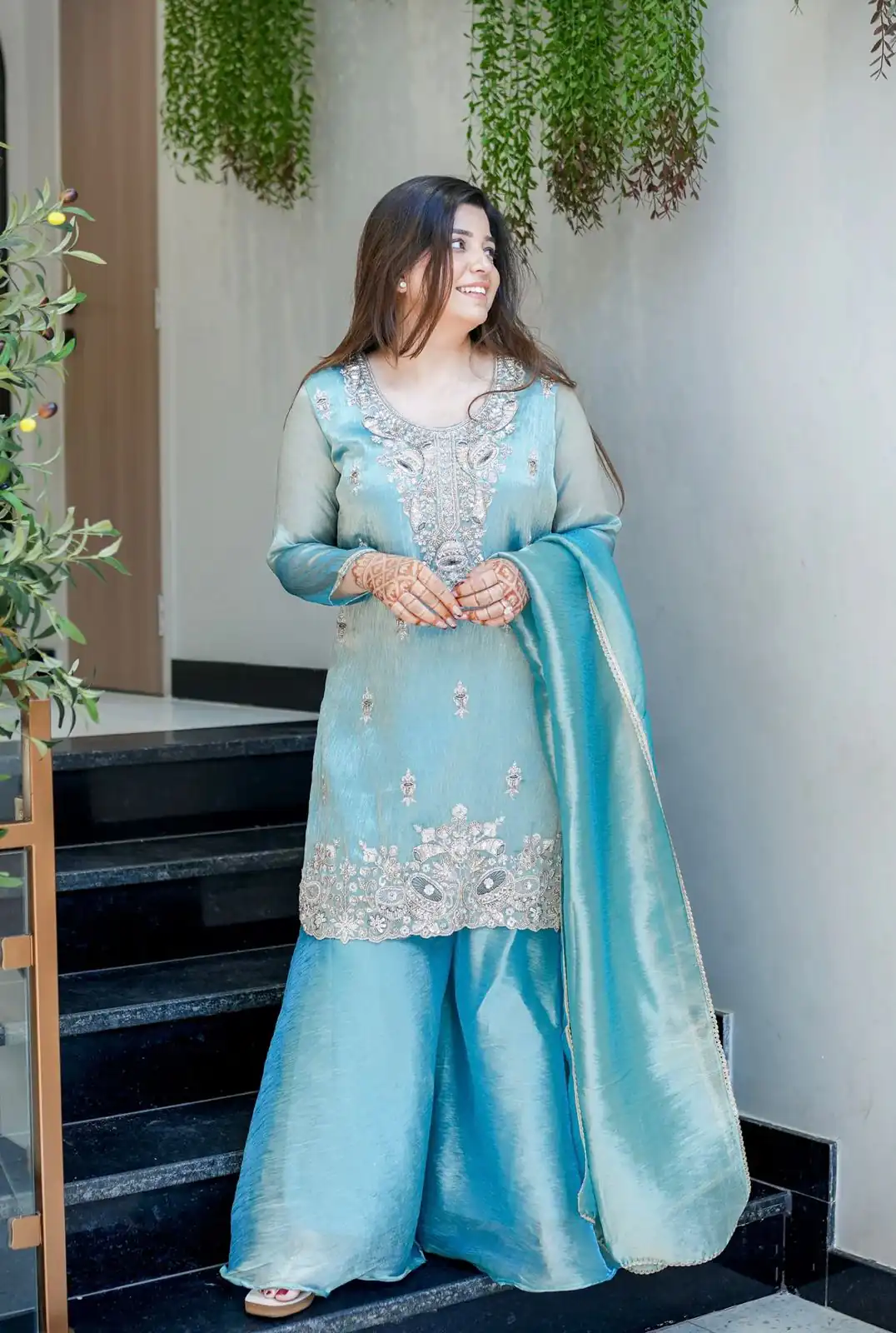Sky Blue Jimmy Choo Embroidery Lace Work Salwar Suit | Jump Suits, Salwar suit, Casual Suits, Creative suits, Designer Suits, Palazzo Suits, Party Wear Suits, Patiala Suits, Straight Suits