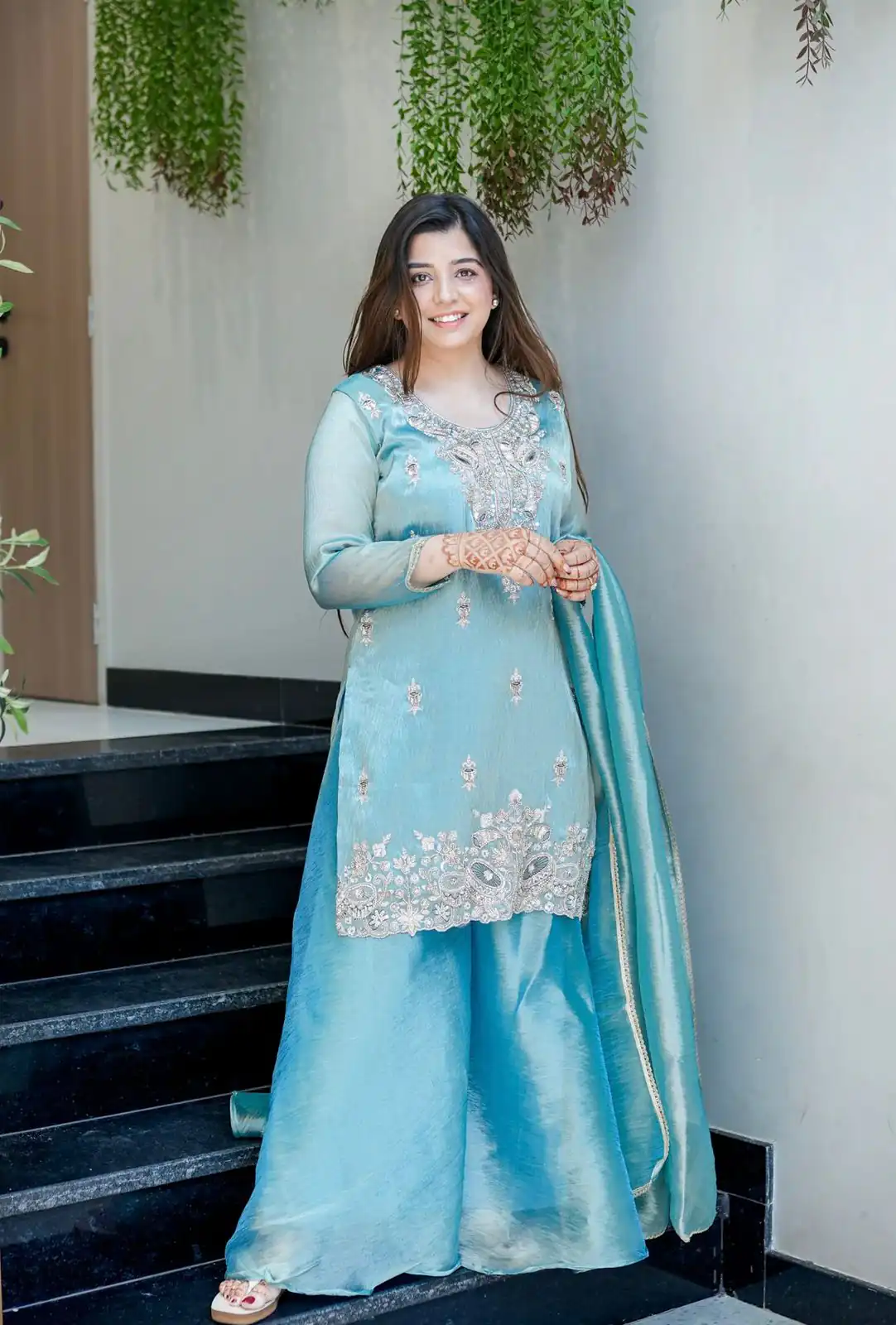 Sky Blue Jimmy Choo Embroidery Lace Work Salwar Suit | Jump Suits, Salwar suit, Casual Suits, Creative suits, Designer Suits, Palazzo Suits, Party Wear Suits, Patiala Suits, Straight Suits