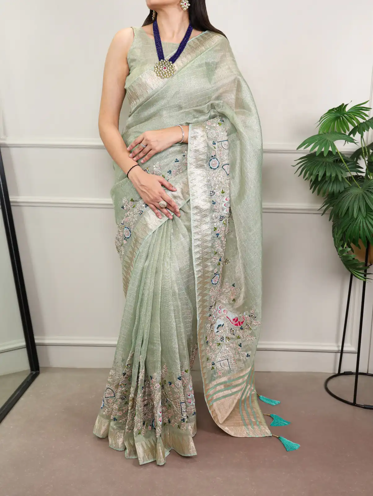 Sky Blue Kota Tissue Zari Embroidery Work Saree | Sarees, Bollywood Sarees, Creative Sarees, Designer Sarees, Embroidered Sarees, Ethnic Saree, Modern Digital sarees, Party Wear Sarees