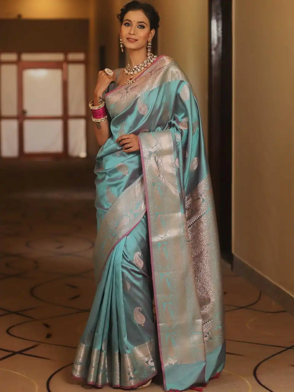 Sky Blue Lichi Silk Border Lace Work Saree | Sarees, Bollywood Sarees, Creative Sarees, Designer Sarees, Embroidered Sarees, Ethnic Saree, Modern Digital sarees, Party Wear Sarees