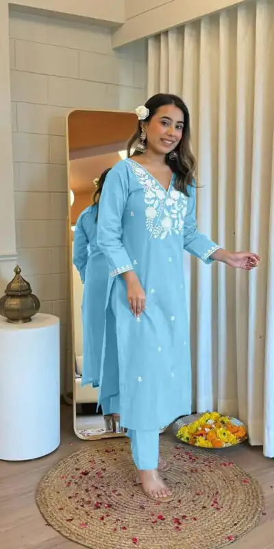 Sky Blue Rayon Wed Lakhnavi Style Work Salwar Suit | Jump Suits, Salwar suit, Casual Suits, Creative suits, Designer Suits, Palazzo Suits, Party Wear Suits, Patiala Suits, Straight Suits