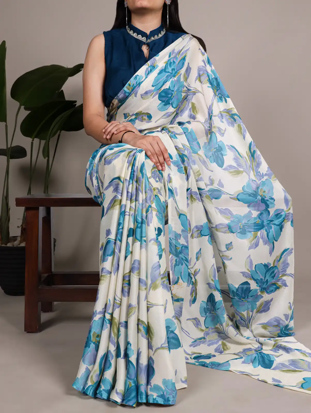 Sky Blue Satin Silk Lace Work Saree | Sarees, Bollywood Sarees, Creative Sarees, Designer Sarees, Embroidered Sarees, Ethnic Saree, Modern Digital sarees, Party Wear Sarees