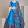 Sky Blue Silk Embroidery Sequins Print Lehenga Choli | Lehenga, Bollywood Lehenga, Creative Lehenga, Designer Lehenga, Embroidered Lehenga, Party Wear Lehenga