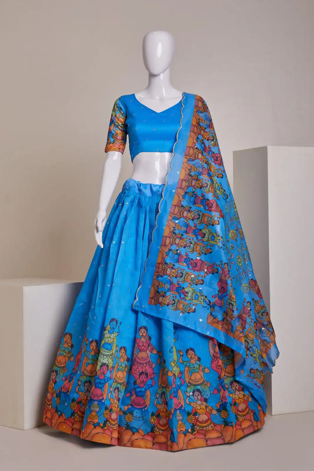 Sky Blue Silk Embroidery Sequins Print Lehenga Choli | Lehenga, Bollywood Lehenga, Creative Lehenga, Designer Lehenga, Embroidered Lehenga, Party Wear Lehenga