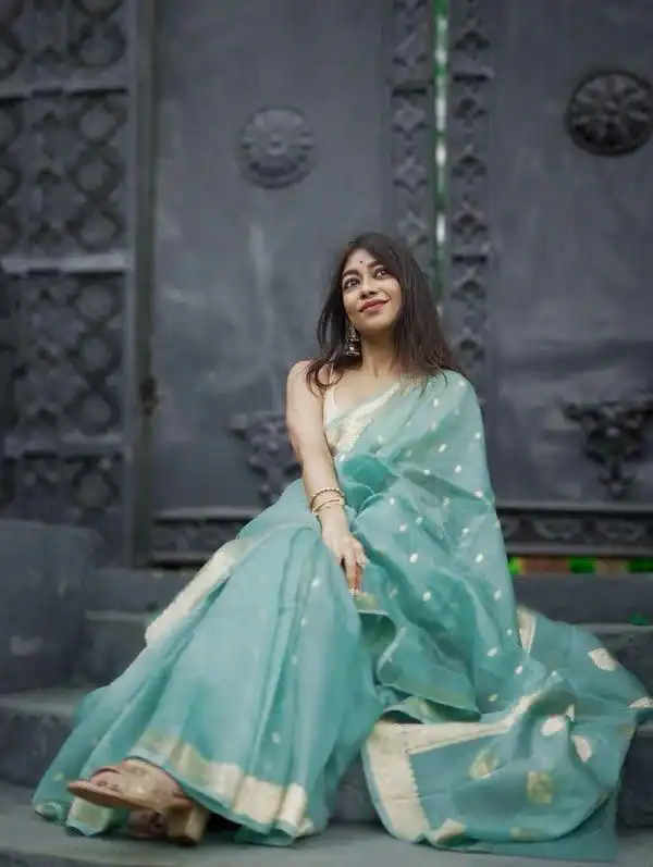 Sky Blue Soft Lilan Slab Weaving Work Saree | Sarees, Bollywood Sarees, Creative Sarees, Designer Sarees, Embroidered Sarees, Ethnic Saree, Modern Digital sarees, Party Wear Sarees