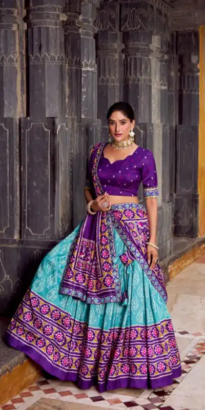 Sky Blue Tasar Silk Sequins Embroidery Work Lehenga Choli | Lehenga, Bollywood Lehenga, Creative Lehenga, Designer Lehenga, Embroidered Lehenga, Party Wear Lehenga