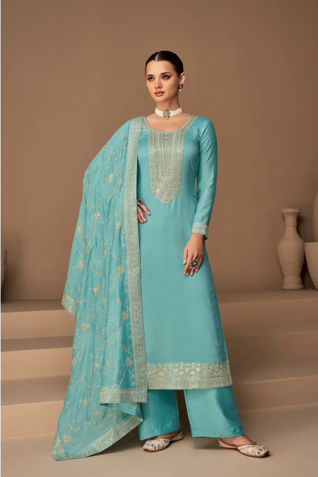 Sky Blue Vichitra Embroidery Stone Work Salwar Suit | Jump Suits, Tops & Bottoms, Track Suits, Salwar suit, Casual Suits, Creative suits, Designer Suits, Palazzo Suits, Party Wear Suits, Patiala Suits, Straight Suits, Trendy Wear