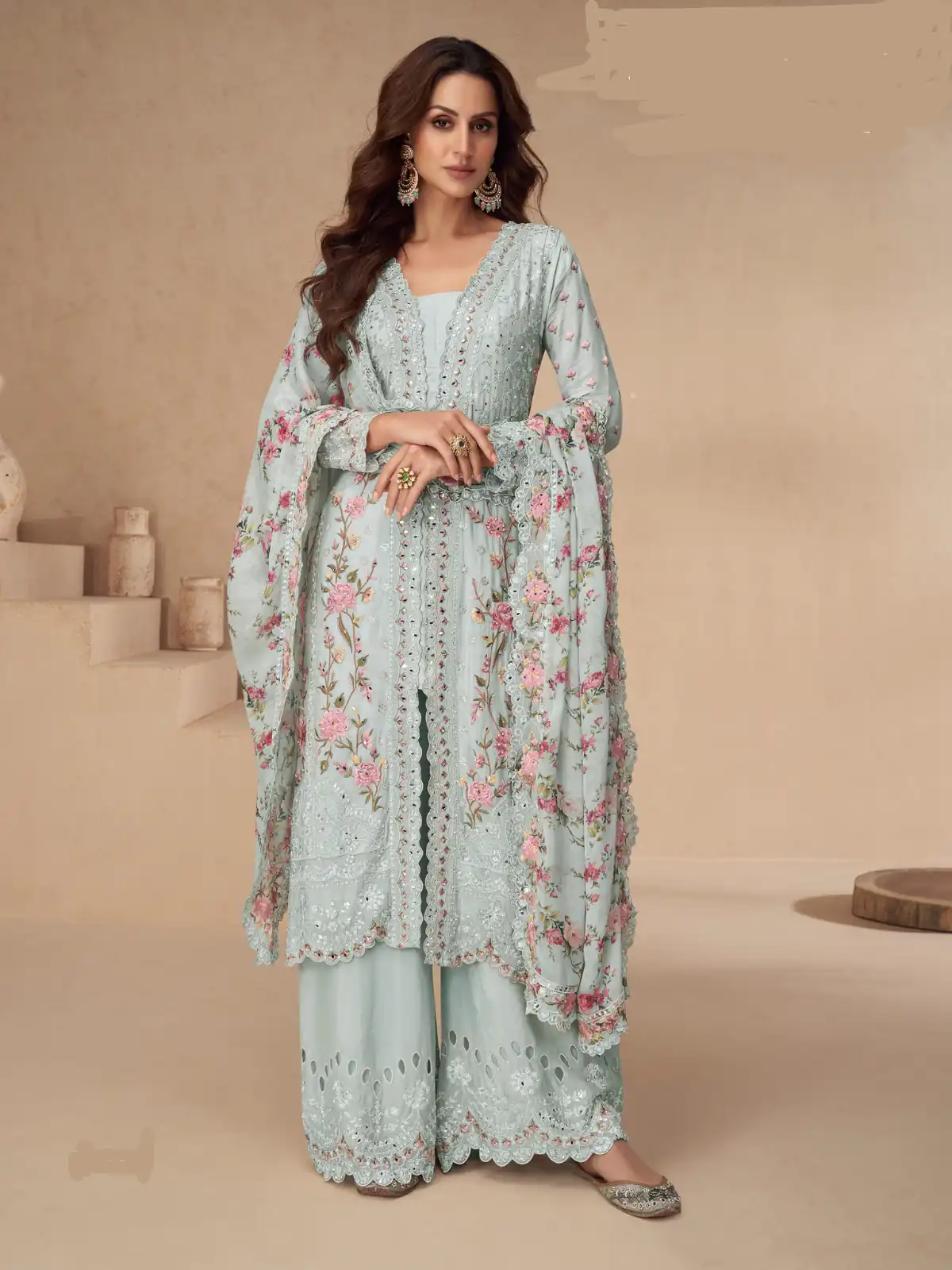 Sky Blue Vichitra Sequence Work Salwar Suit | Jump Suits, Salwar suit, Casual Suits, Creative suits, Designer Suits, Palazzo Suits, Party Wear Suits, Patiala Suits, Straight Suits