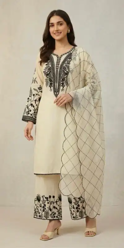 LG 2101 Off White Color Mal Cotton Embroidery Work Salwar Suit . Wedding, Party, Festive, Events, Get it for ₹2099. Delivery 4-6 Working Days. Shop now. | Jump Suits, Salwar suit, Casual Suits, Creative suits, Designer Suits, Palazzo Suits, Party Wear Suits, Patiala Suits, Straight Suits