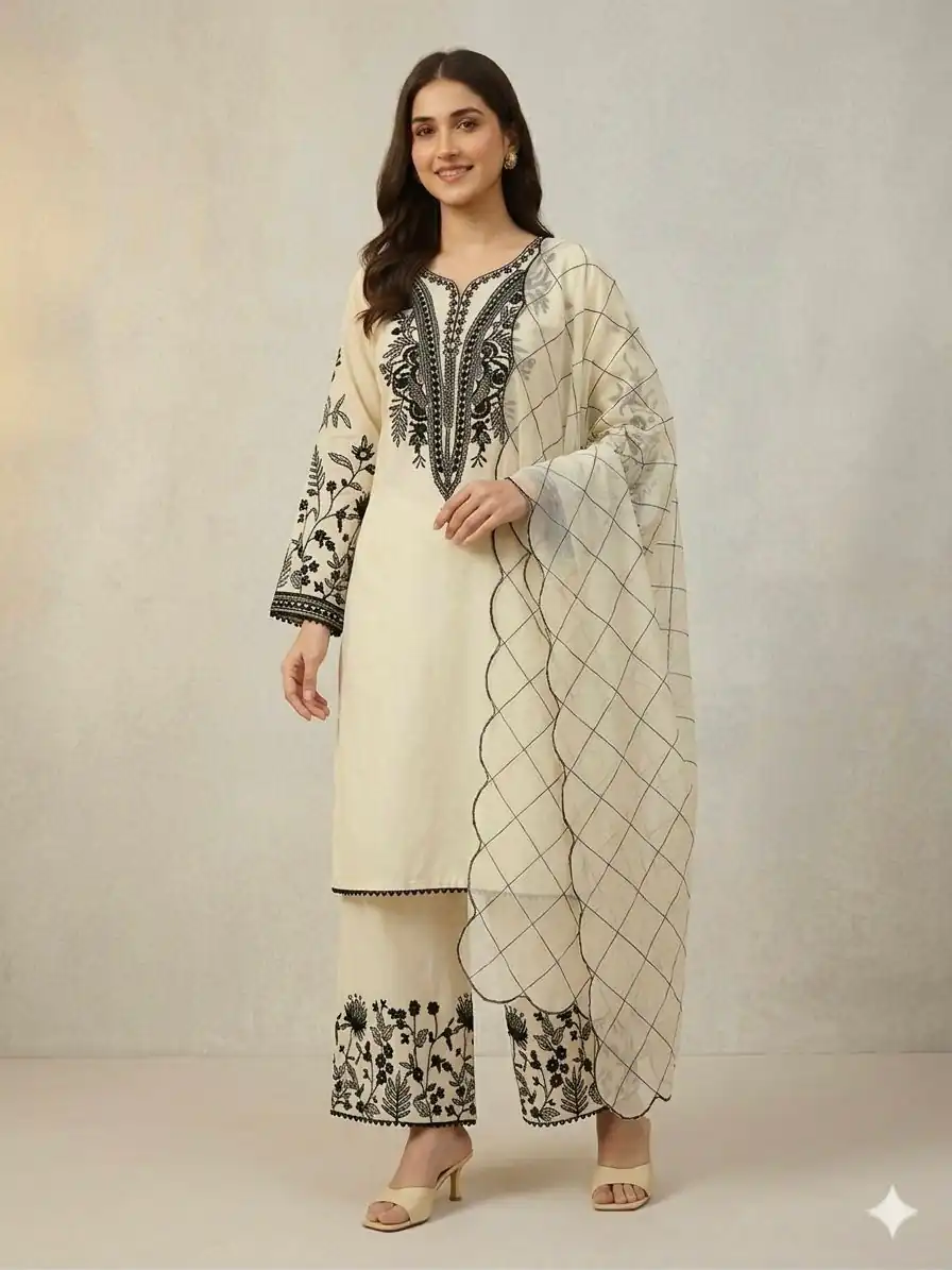 LG 2101 Off White Color Mal Cotton Embroidery Work Salwar Suit . Wedding, Party, Festive, Events, Get it for ₹2099. Delivery 4-6 Working Days. Shop now. | Jump Suits, Salwar suit, Casual Suits, Creative suits, Designer Suits, Palazzo Suits, Party Wear Suits, Patiala Suits, Straight Suits