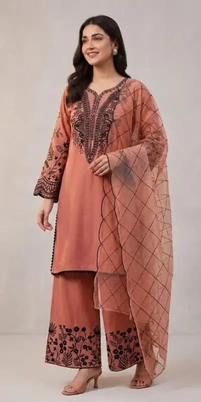 LG 2101 Rust Color Mal Cotton Embroidery Work Salwar Suit . Wedding, Party, Festive, Events, Get it for ₹2099. Delivery 4-6 Working Days. Shop now. | Jump Suits, Salwar suit, Casual Suits, Creative suits, Designer Suits, Palazzo Suits, Party Wear Suits, Patiala Suits, Straight Suits