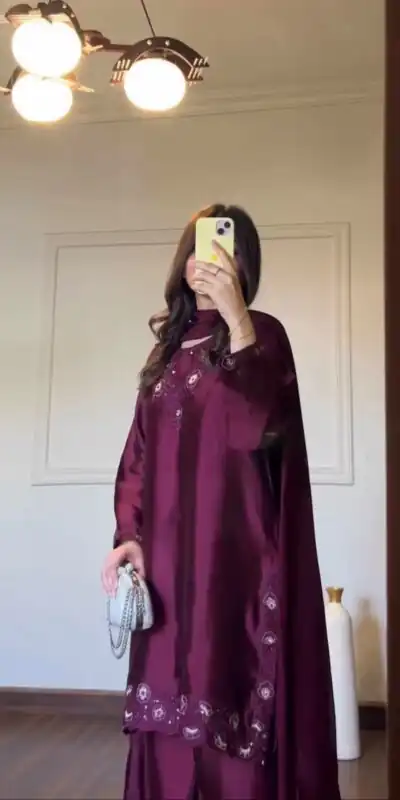 KD 1623 Wine American Silk Salwar Suit Perfect for Wedding, Party, Onam, Family Gatherings, Baisakhi – . Affordable Price ₹1999. Delivery 4-6 Working Days | Jump Suits, Salwar suit, Casual Suits, Creative suits, Designer Suits, Palazzo Suits, Party Wear Suits, Patiala Suits, Straight Suits