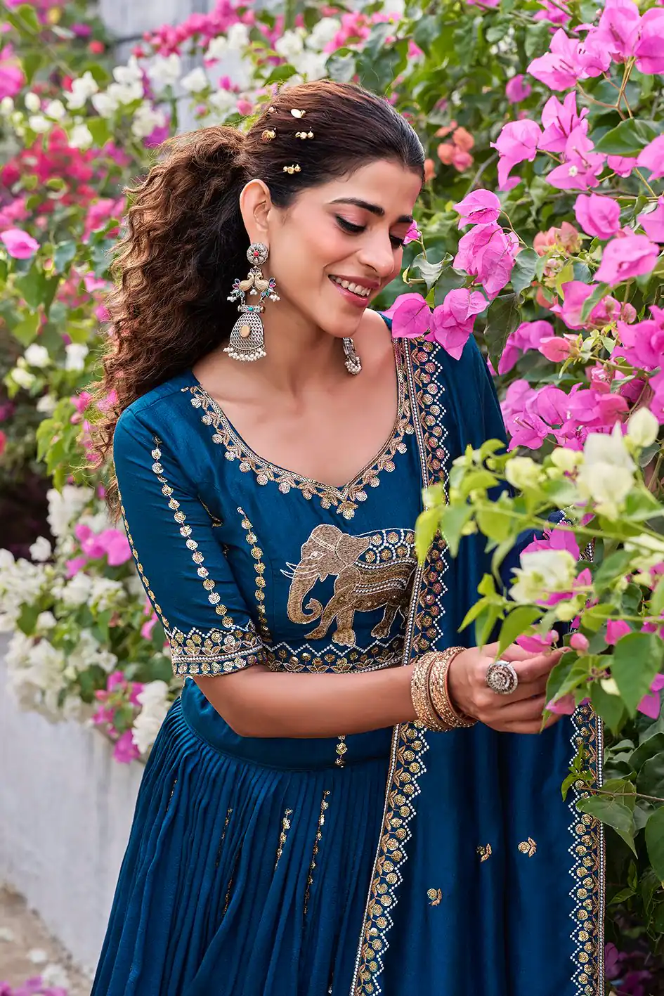 Special Blue Vichitra Silk Thread Work Lehenga Choli | Lehenga, Bollywood Lehenga, Creative Lehenga, Designer Lehenga, Embroidered Lehenga, Party Wear Lehenga