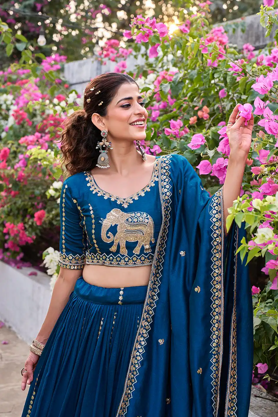 Special Blue Vichitra Silk Thread Work Lehenga Choli | Lehenga, Bollywood Lehenga, Creative Lehenga, Designer Lehenga, Embroidered Lehenga, Party Wear Lehenga