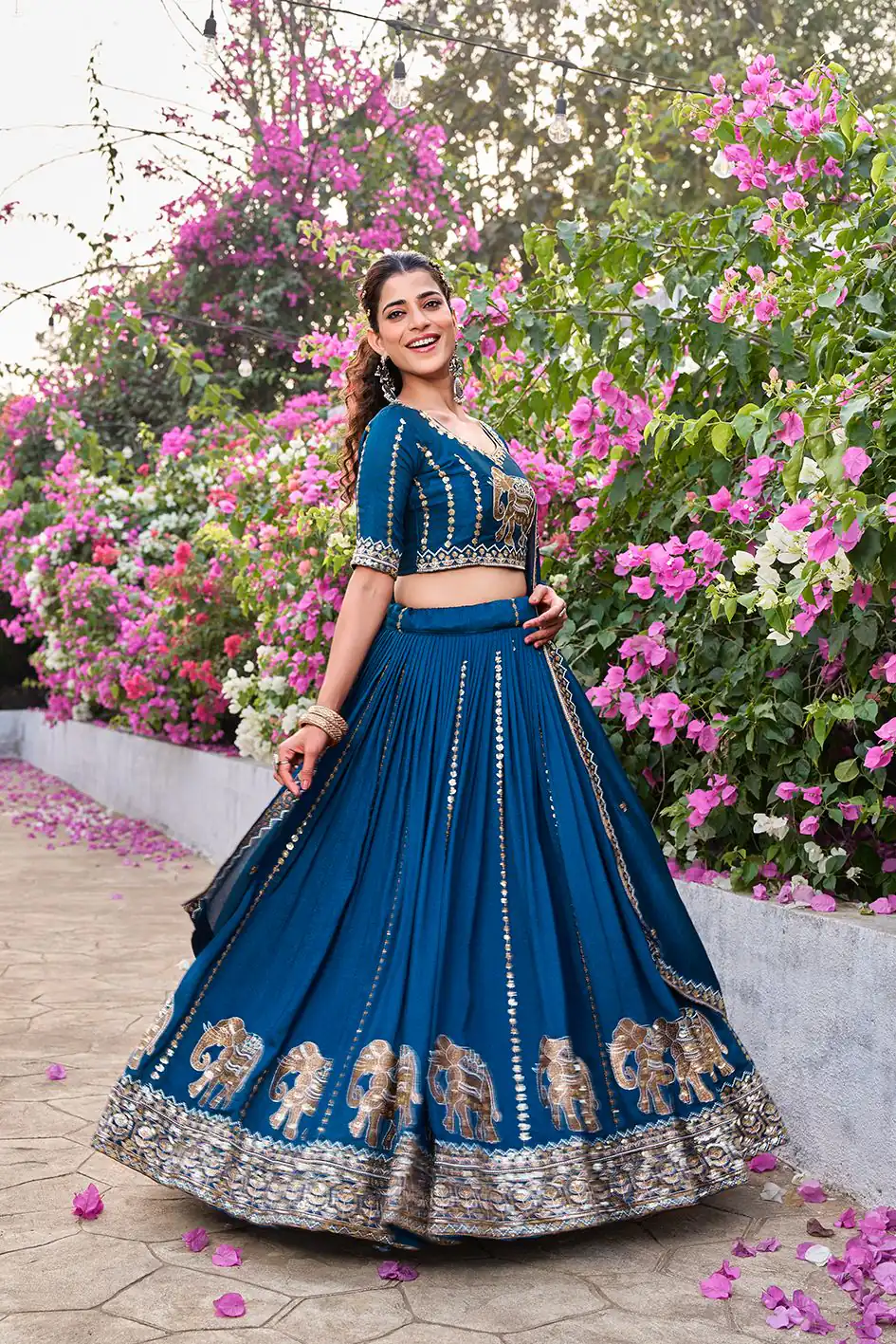 Special Blue Vichitra Silk Thread Work Lehenga Choli | Lehenga, Bollywood Lehenga, Creative Lehenga, Designer Lehenga, Embroidered Lehenga, Party Wear Lehenga
