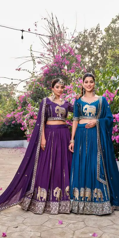 Special Blue Vichitra Silk Thread Work Lehenga Choli | Lehenga, Bollywood Lehenga, Creative Lehenga, Designer Lehenga, Embroidered Lehenga, Party Wear Lehenga