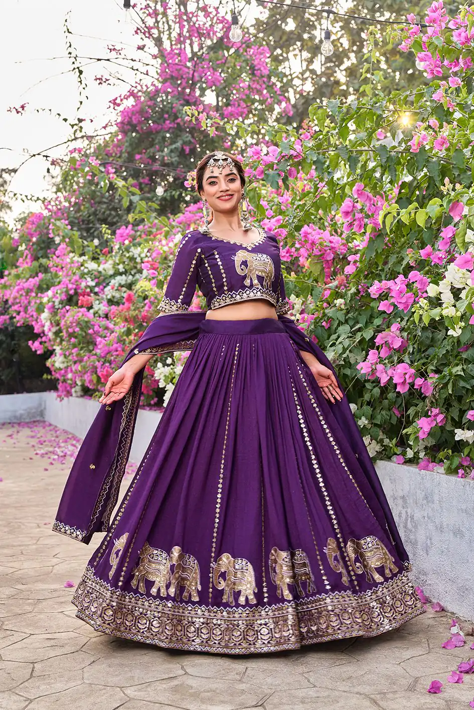 Special Dark Purple Vichitra Silk Thread Work Lehenga Choli | Lehenga, Bollywood Lehenga, Creative Lehenga, Designer Lehenga, Embroidered Lehenga, Party Wear Lehenga