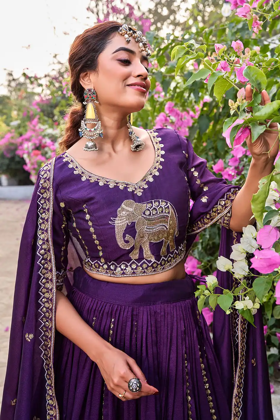 Special Dark Purple Vichitra Silk Thread Work Lehenga Choli | Lehenga, Bollywood Lehenga, Creative Lehenga, Designer Lehenga, Embroidered Lehenga, Party Wear Lehenga