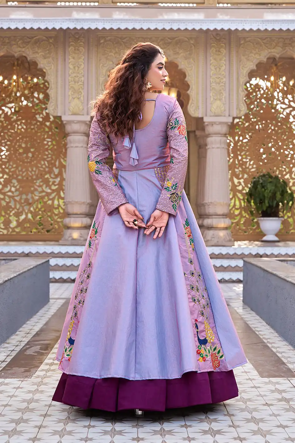 Special Lavender Satin Silk Thread Work Lehenga Choli | Lehenga, Bollywood Lehenga, Creative Lehenga, Designer Lehenga, Embroidered Lehenga, Party Wear Lehenga