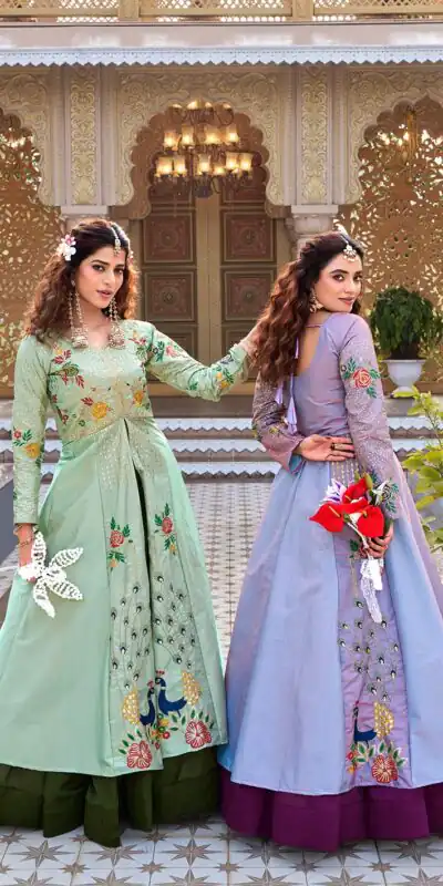 Special Lavender Satin Silk Thread Work Lehenga Choli | Lehenga, Bollywood Lehenga, Creative Lehenga, Designer Lehenga, Embroidered Lehenga, Party Wear Lehenga