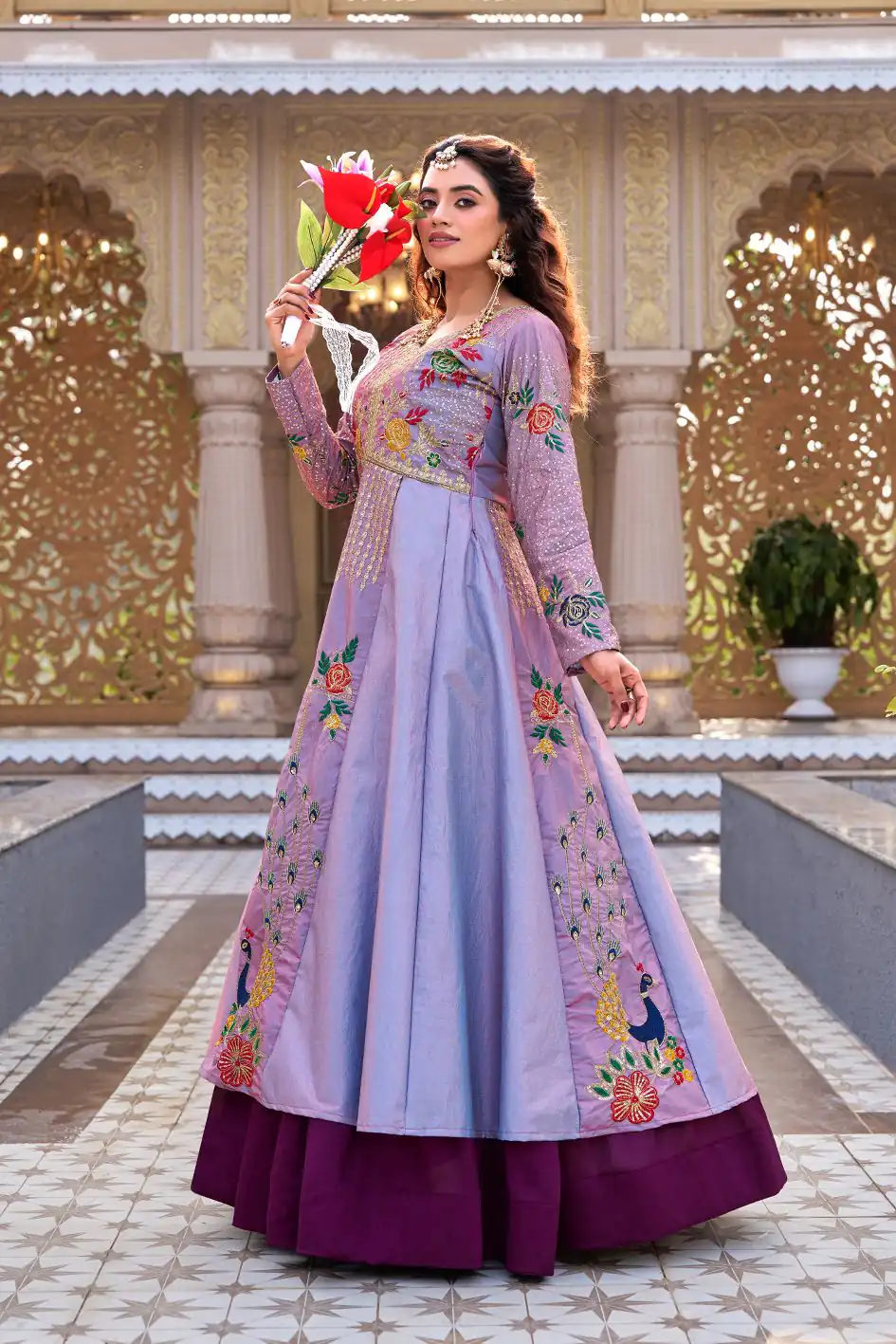 Special Lavender Satin Silk Thread Work Lehenga Choli | Lehenga, Bollywood Lehenga, Creative Lehenga, Designer Lehenga, Embroidered Lehenga, Party Wear Lehenga