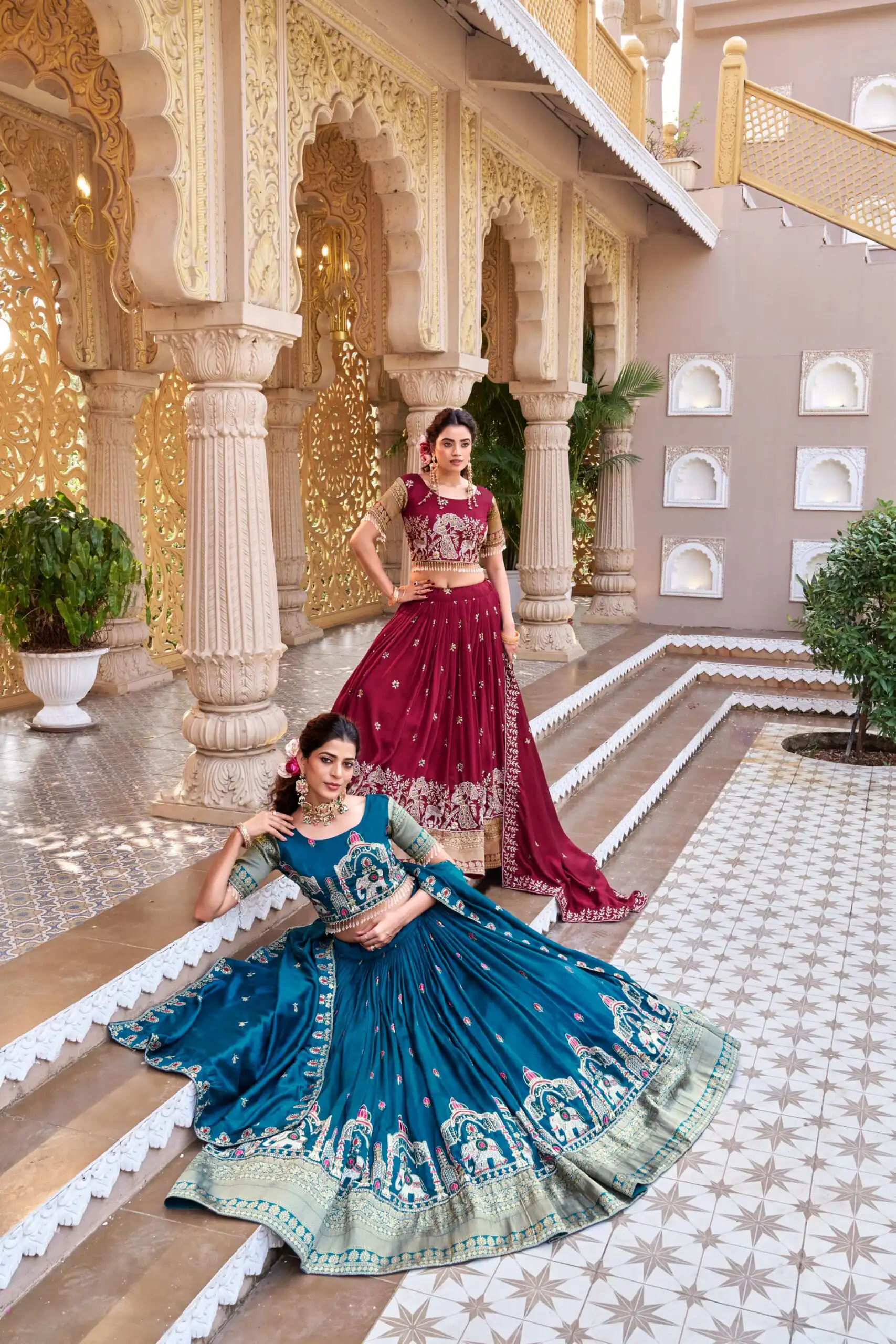 Special Maroon Vichitra Silk Thread Work Lehenga Choli | Lehenga, Bollywood Lehenga, Creative Lehenga, Designer Lehenga, Embroidered Lehenga, Party Wear Lehenga