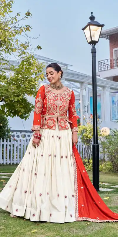Ram 173 Orange in Color Vichitra Silk Embroidery Work Lehenga Choli . Now at just ₹2549. Delivery 4-6 Working Days. Shop now. | Lehenga, Bollywood Lehenga, Creative Lehenga, Designer Lehenga, Embroidered Lehenga, Party Wear Lehenga