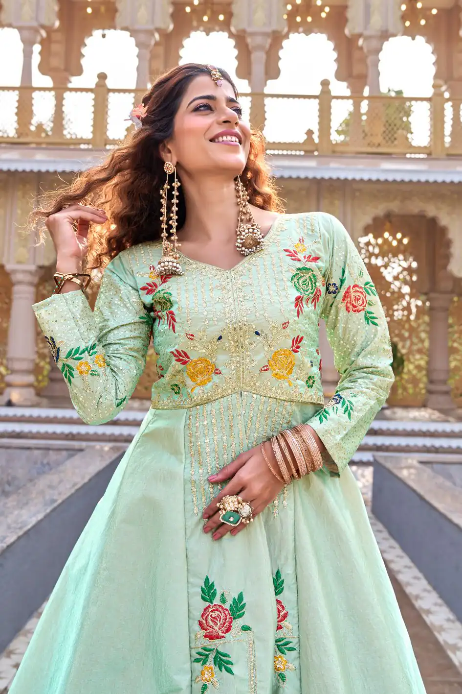Special Pista Satin Silk Thread Work Lehenga Choli | Lehenga, Bollywood Lehenga, Creative Lehenga, Designer Lehenga, Embroidered Lehenga, Party Wear Lehenga